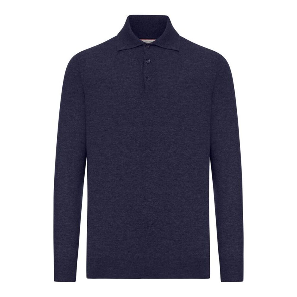 Brunello Cucinelli Men Cashmere Polo Style Sweater